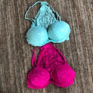 Fusha And Teal Victoria Secret Bra Bundle